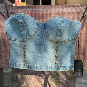 Cute denim top with by forever 21